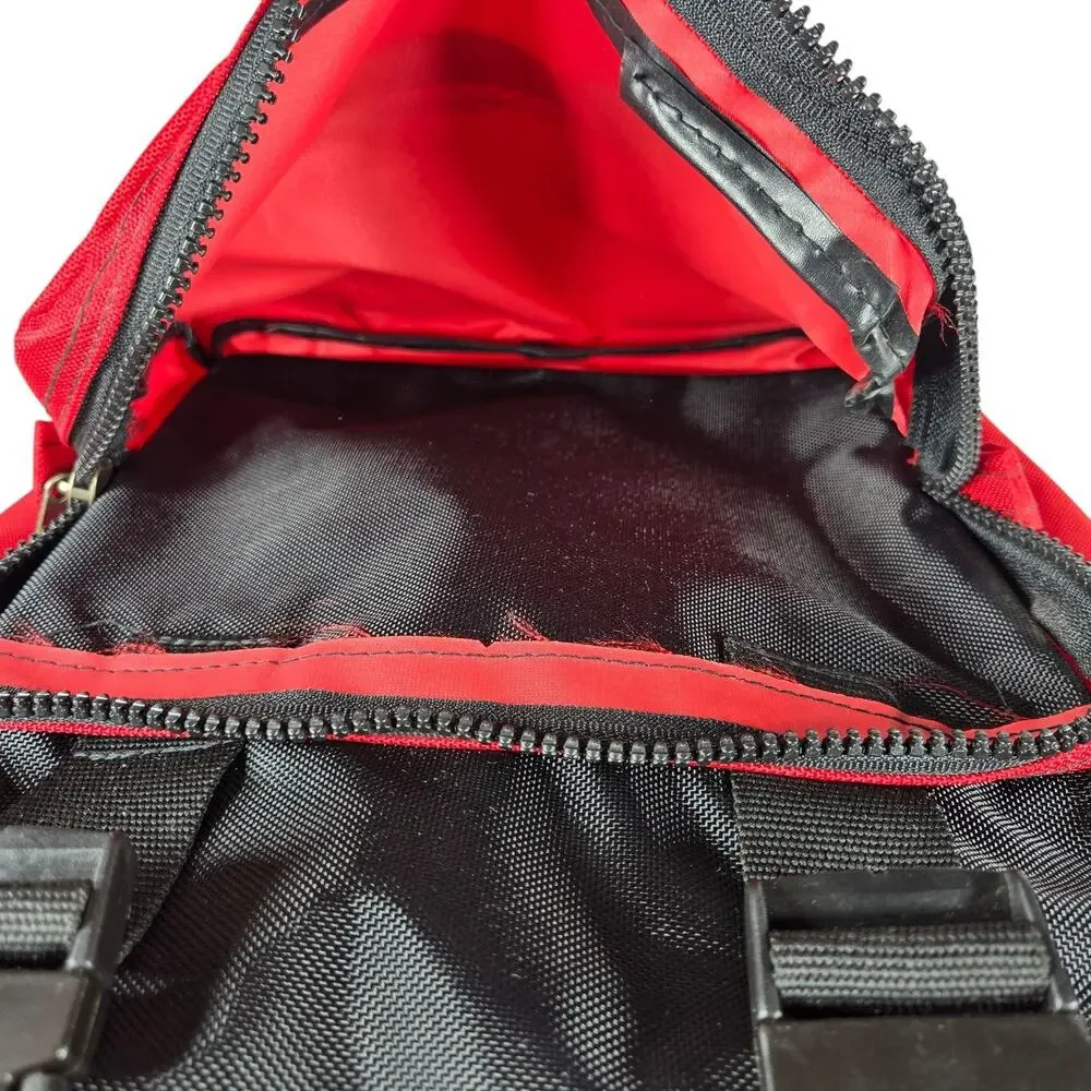 Vintage Marlboro Backpack Red Black‎ Buckle Flap Daypack Padded Back Spellout